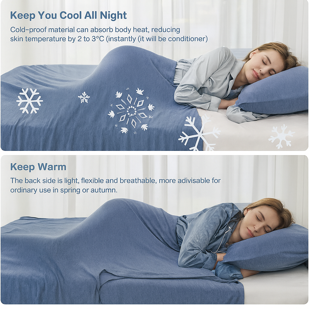 1PC Cooling Blanket for Hot Sleepers Lightweight
